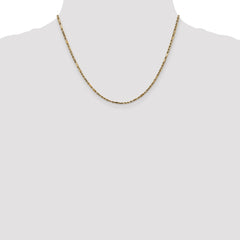 14K Gold Solid Milano Rope Necklace with Diamond-Cut Texture