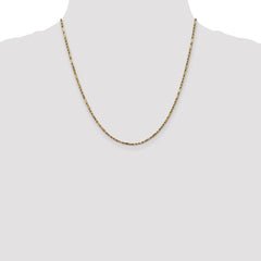 14K Gold Solid Milano Rope Necklace with Diamond-Cut Texture