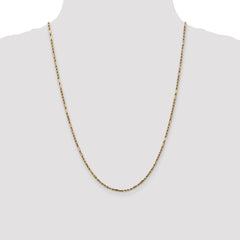 14K Gold Solid Milano Rope Necklace with Diamond-Cut Texture