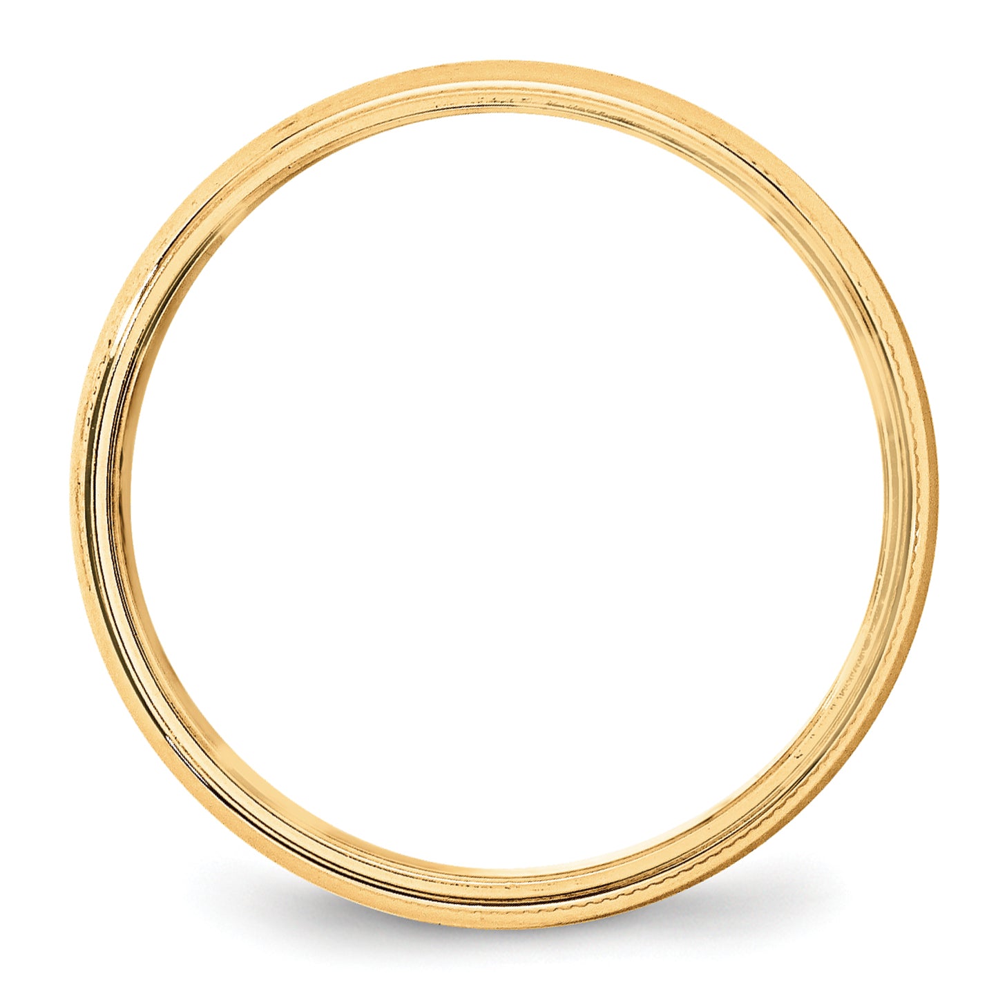 14k Yellow Gold 5mm Lightweight Milgrain Half Round Wedding Band Size 4 - 4