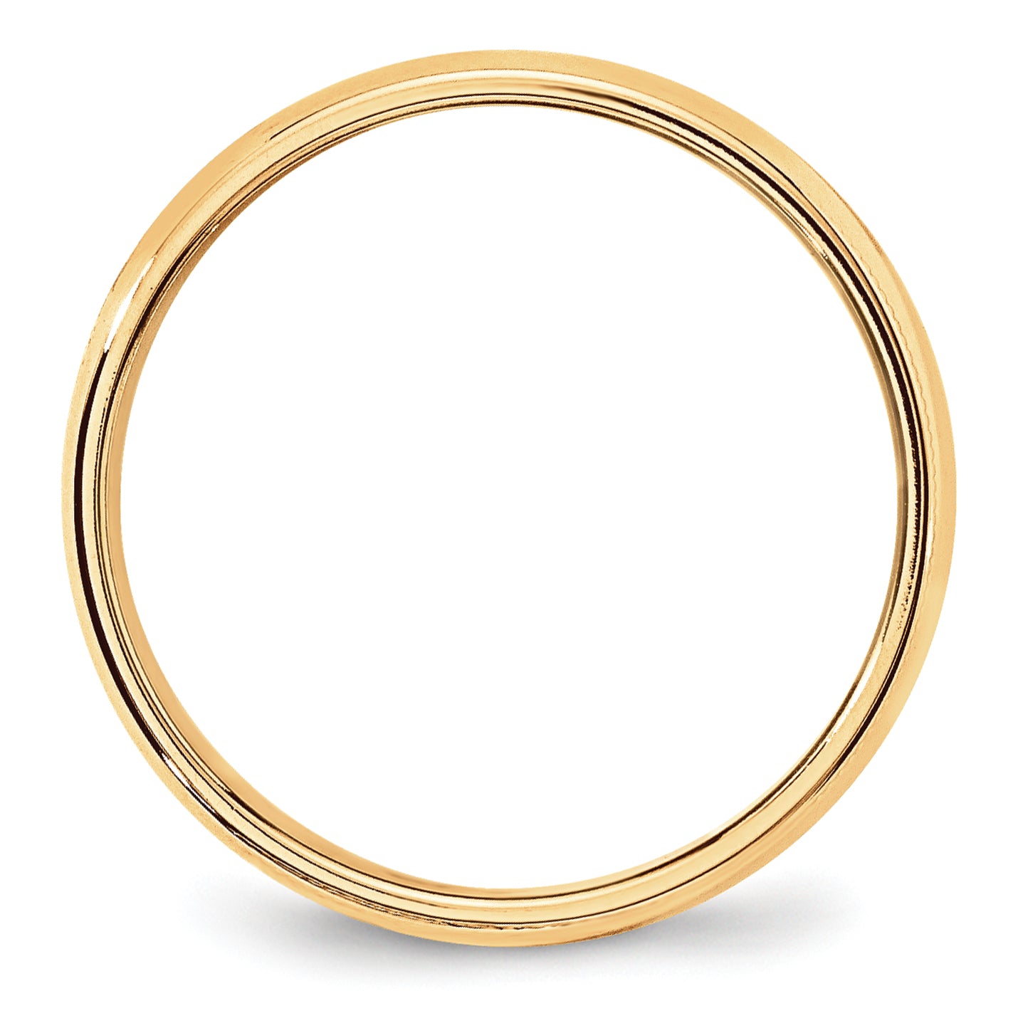 14k Yellow Gold 6mm Lightweight Milgrain Half Round Wedding Band Size 4 - 4