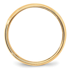 14k Yellow Gold 6mm Lightweight Milgrain Half Round Wedding Band Size 4 - 4