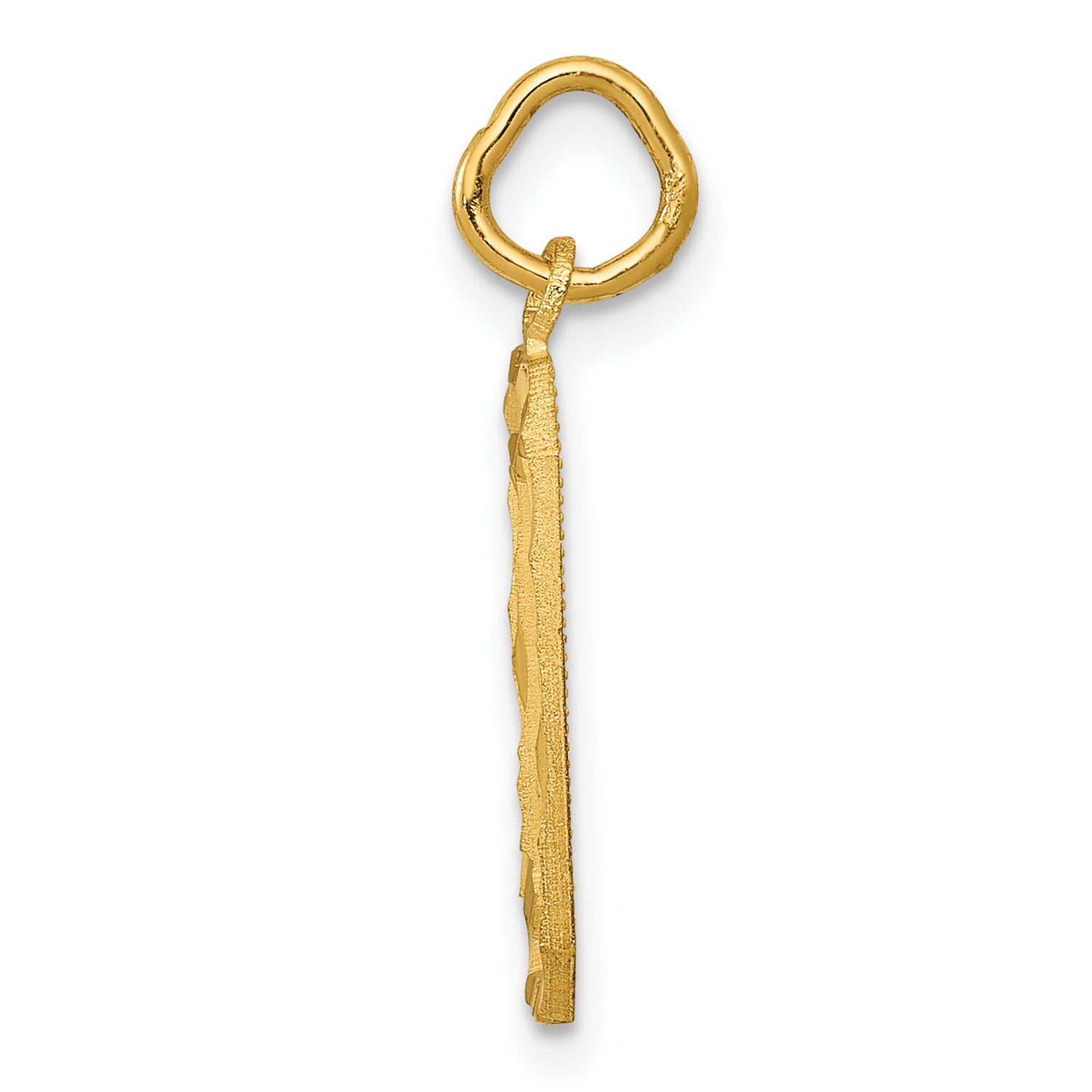 14K Gold Diamond-Cut Number 0 Charm Polished Medium Pendant Secondary image