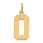 14K Gold Diamond-Cut Number 0 Charm Polished Medium Pendant