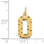 14K Gold Diamond-Cut Number 0 Charm Polished Medium Pendant