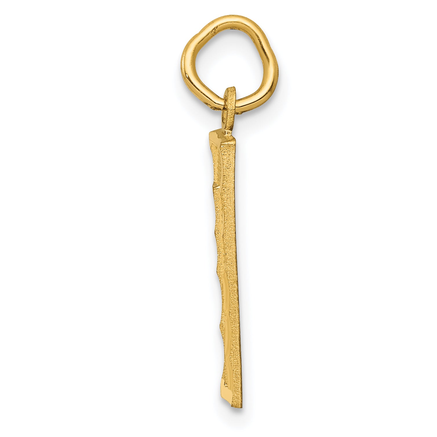 14K Gold Diamond-Cut Number 1 Charm Polished Medium Pendant Secondary image