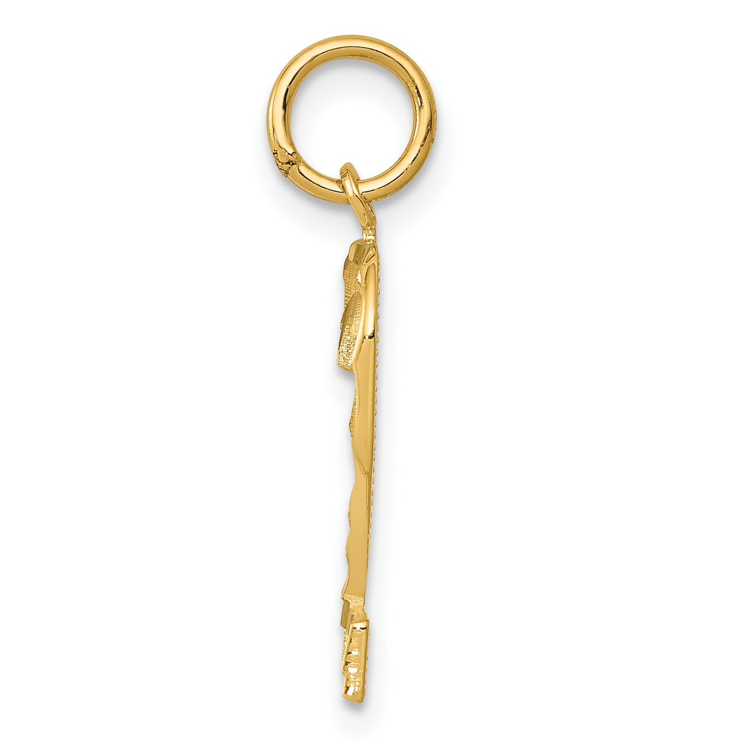 14K Gold Diamond-Cut Number 2 Charm with Polished Finish Secondary image