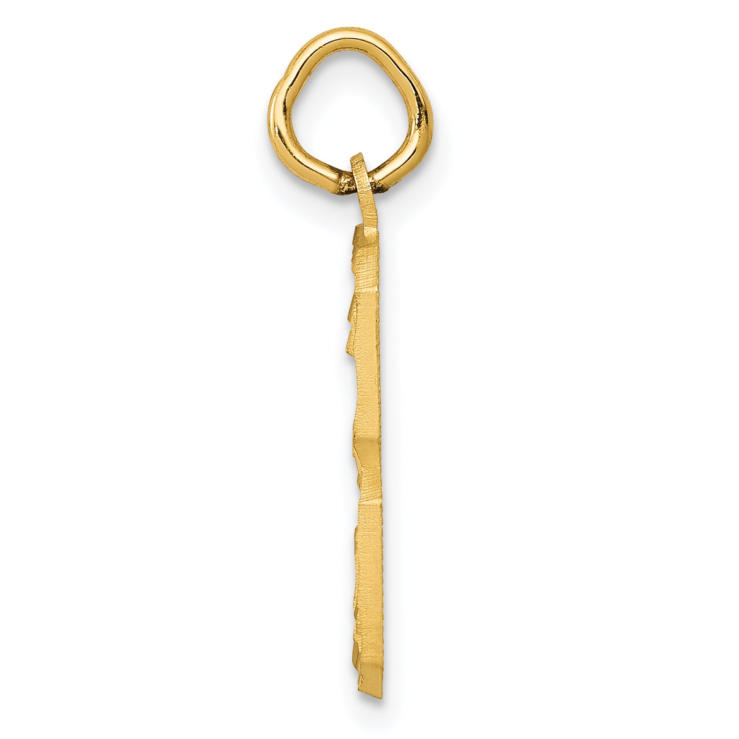 14K Gold Medium Diamond-Cut Number 3 Charm with Polished Finish Secondary image