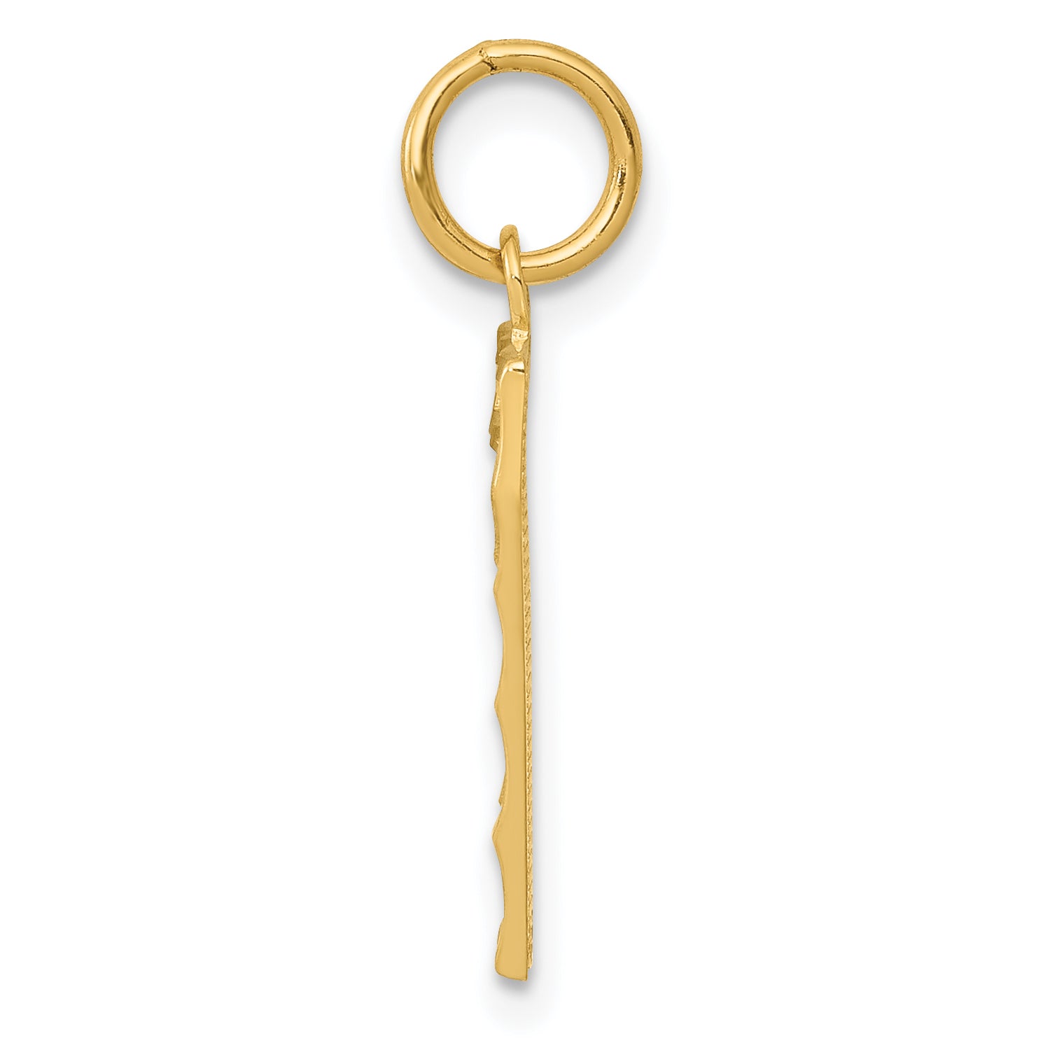 14K Gold Diamond-Cut Number 7 Charm with Polished Finish Secondary image