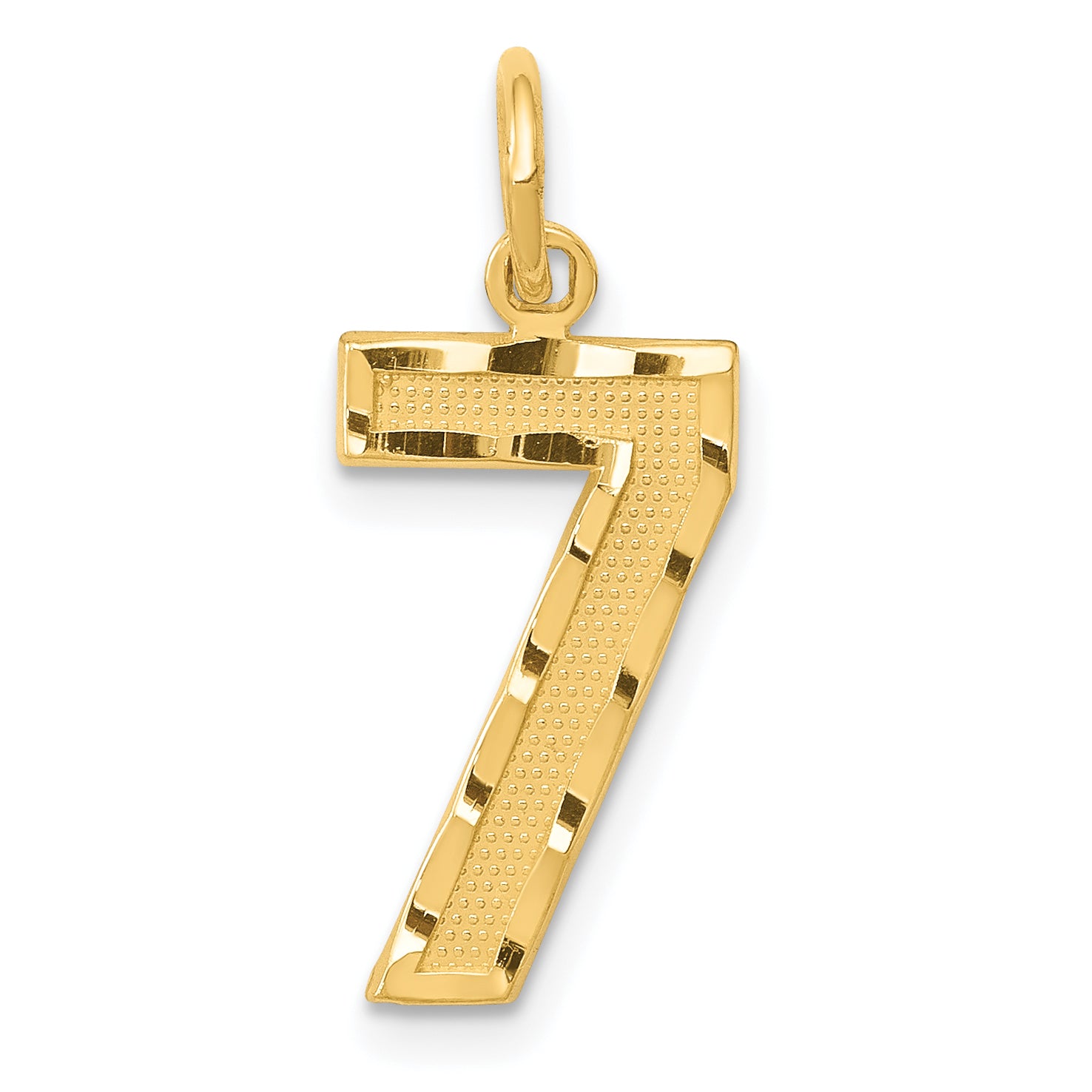14k Medium Diamond-cut Number 7 Charm Main image