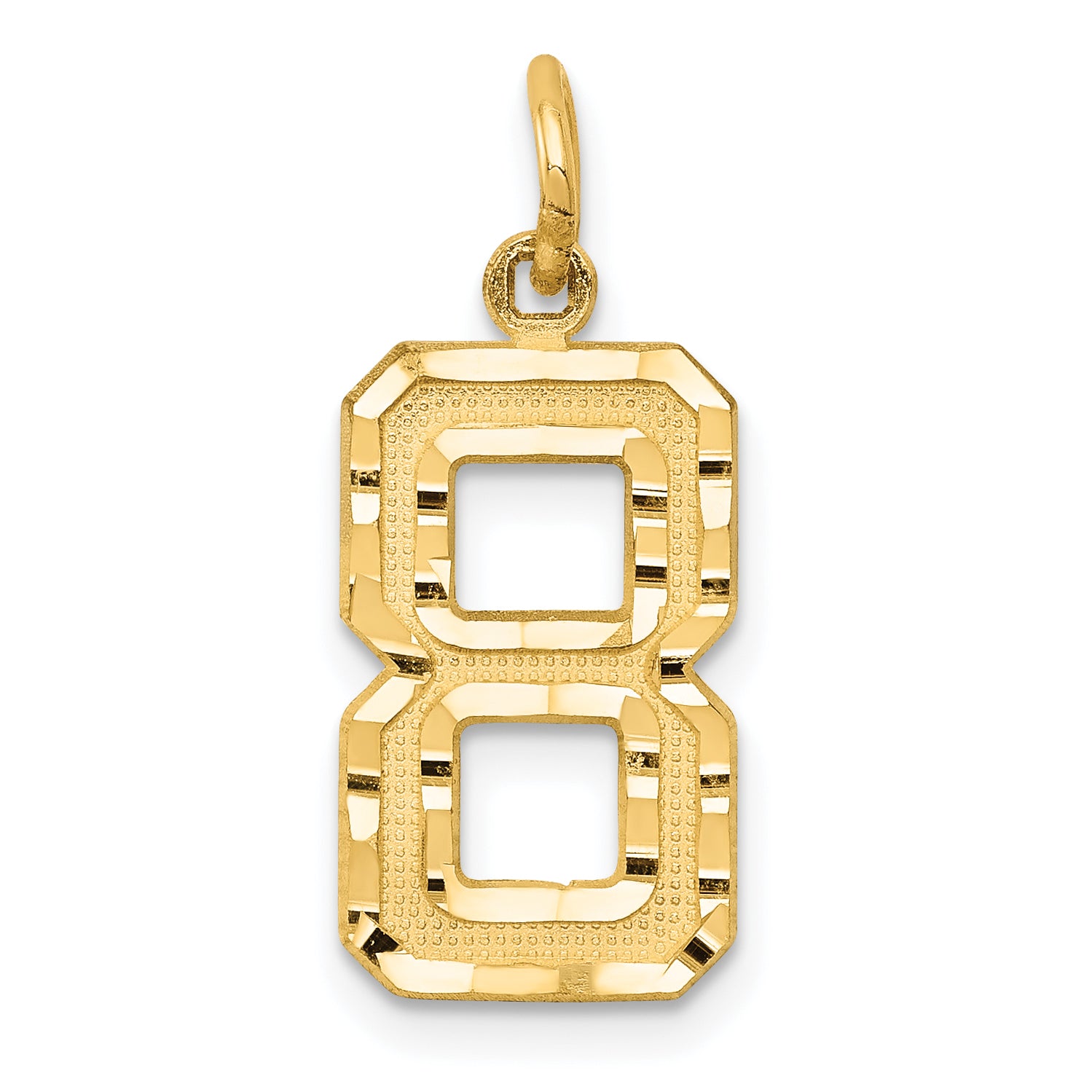14k Medium Diamond-cut Number 8 Charm Main image