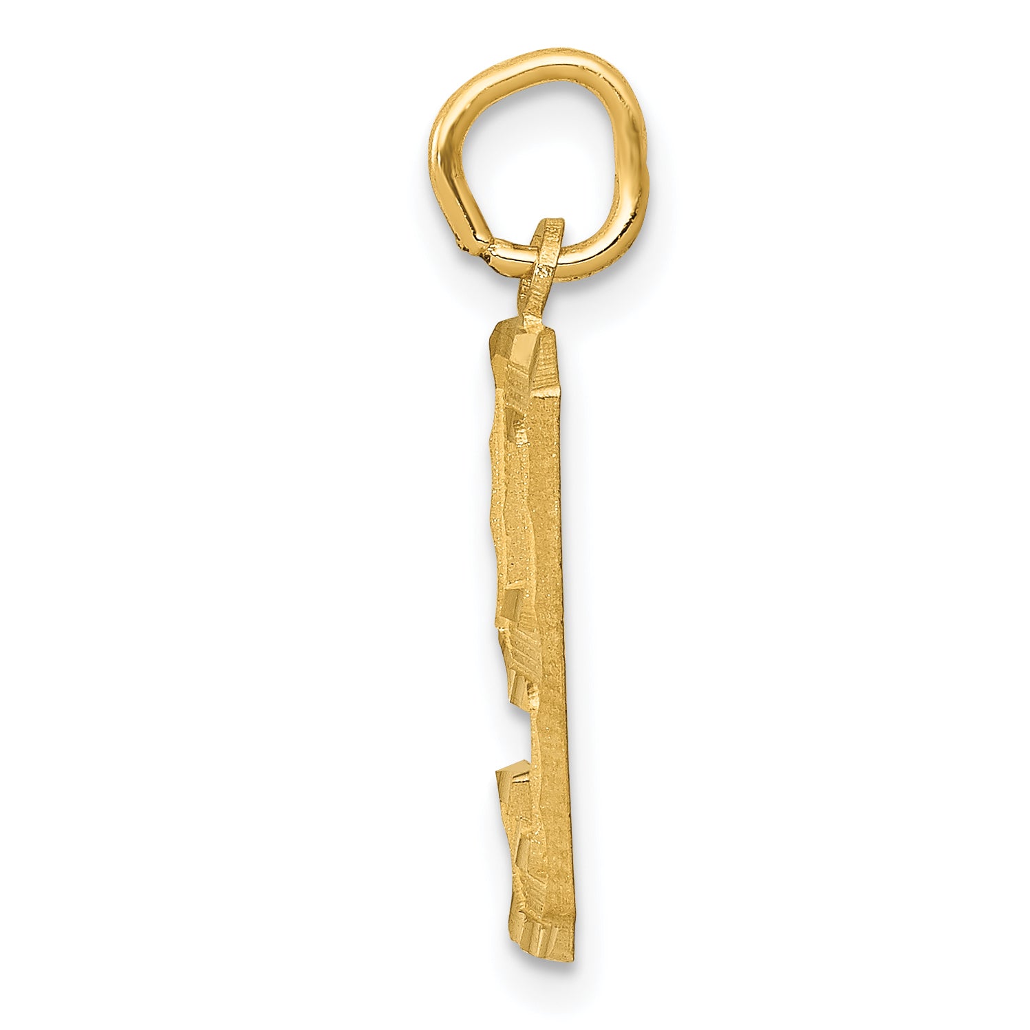 14K Gold Diamond-Cut Number 9 Charm with Polished Finish  Medium Size Secondary image