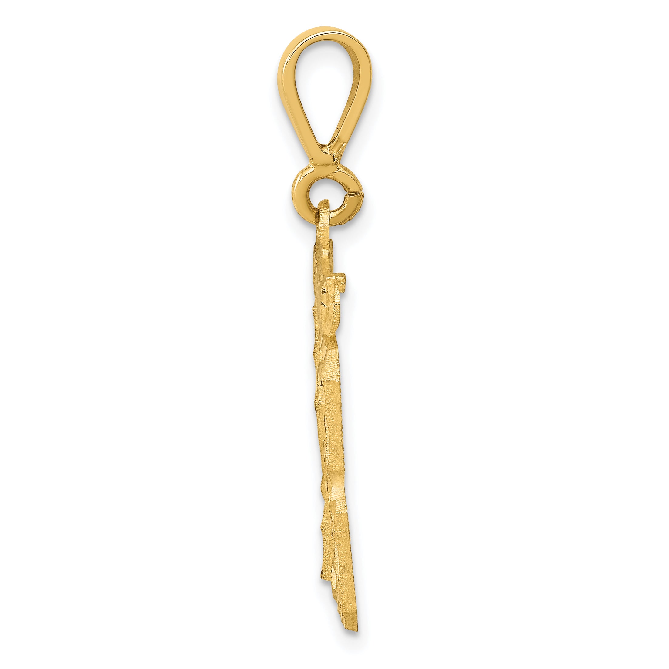 14K Gold Diamond-Cut Number 13 Charm with Polished Finish Secondary image