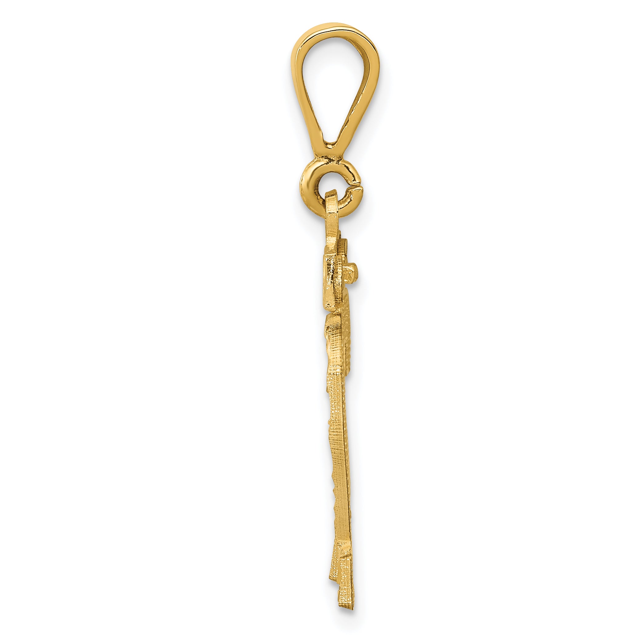 14K Gold Diamond-Cut Number 22 Charm with Polished Finish