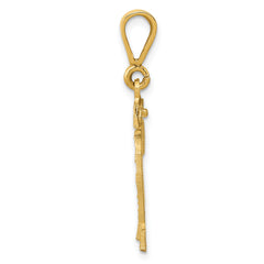 14K Gold Diamond-Cut Number 22 Charm with Polished Finish