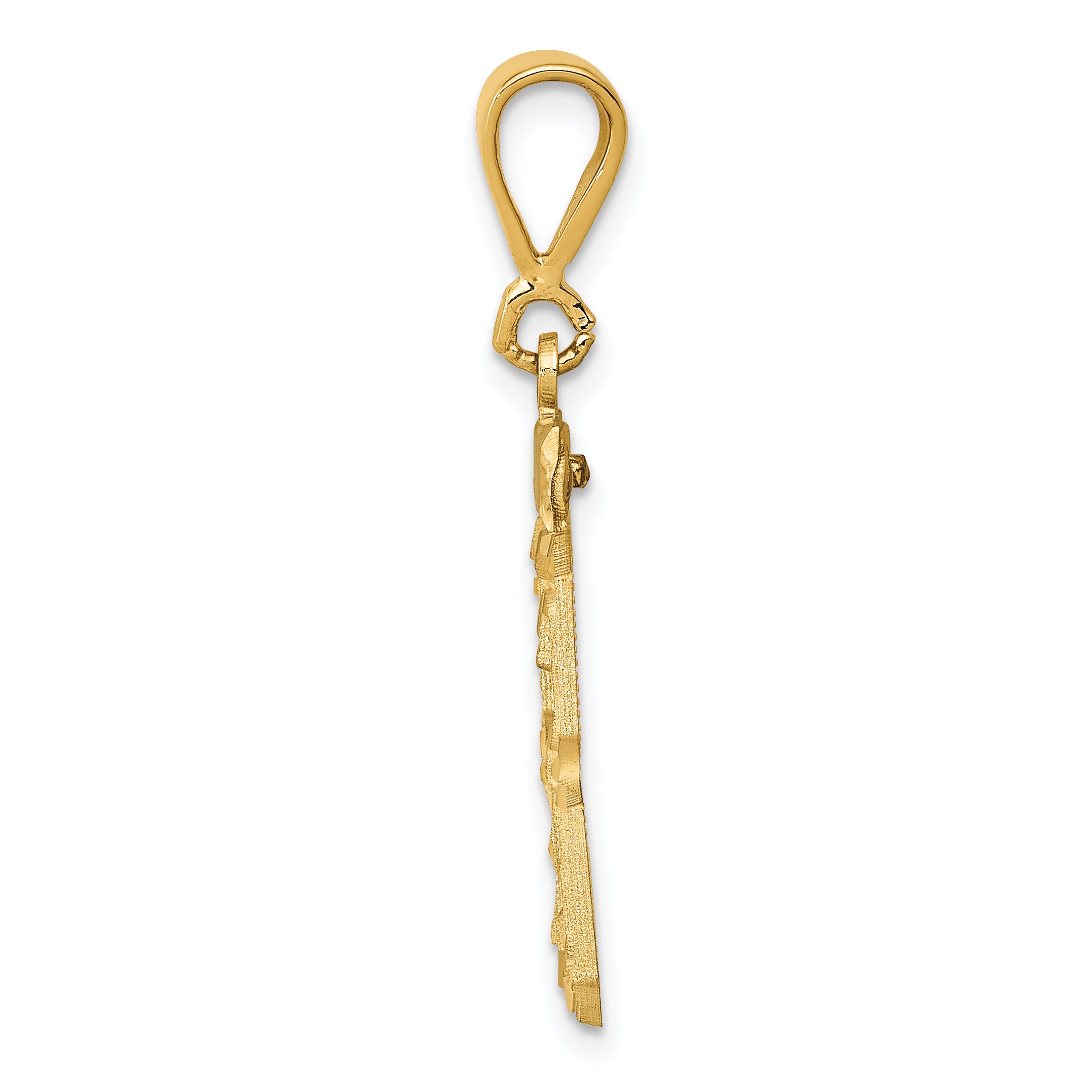 14K Gold Diamond-Cut Number 33 Charm with Polished Finish Secondary image