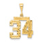 14k Medium Diamond-cut Number 34 Charm
