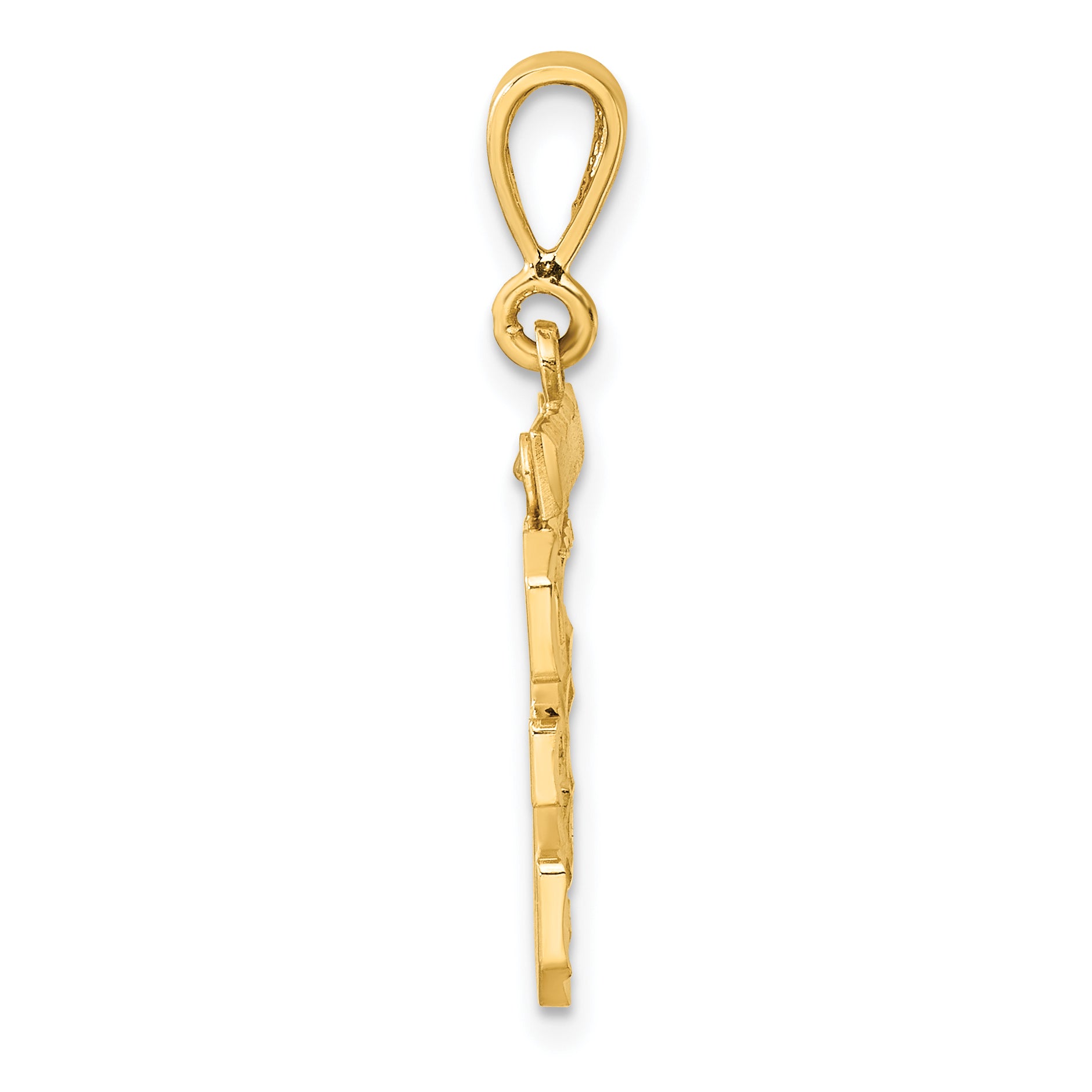 14K Gold Medium Diamond-Cut Number 35 Charm with Polished Finish Secondary image