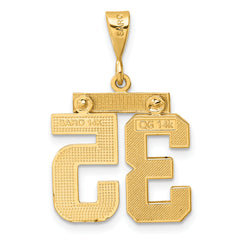 14K Gold Medium Diamond-Cut Number 35 Charm with Polished Finish