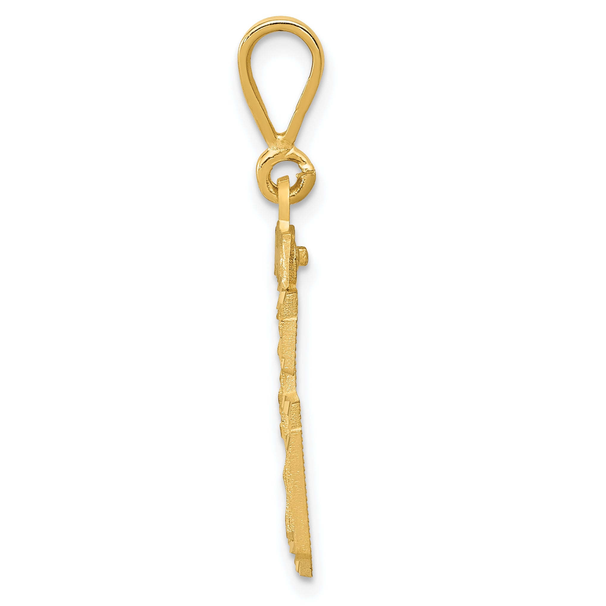 14K Gold Diamond-Cut Number 36 Charm with Polished Finish Medium Secondary image