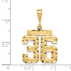 14K Gold Diamond-Cut Number 36 Charm with Polished Finish Medium