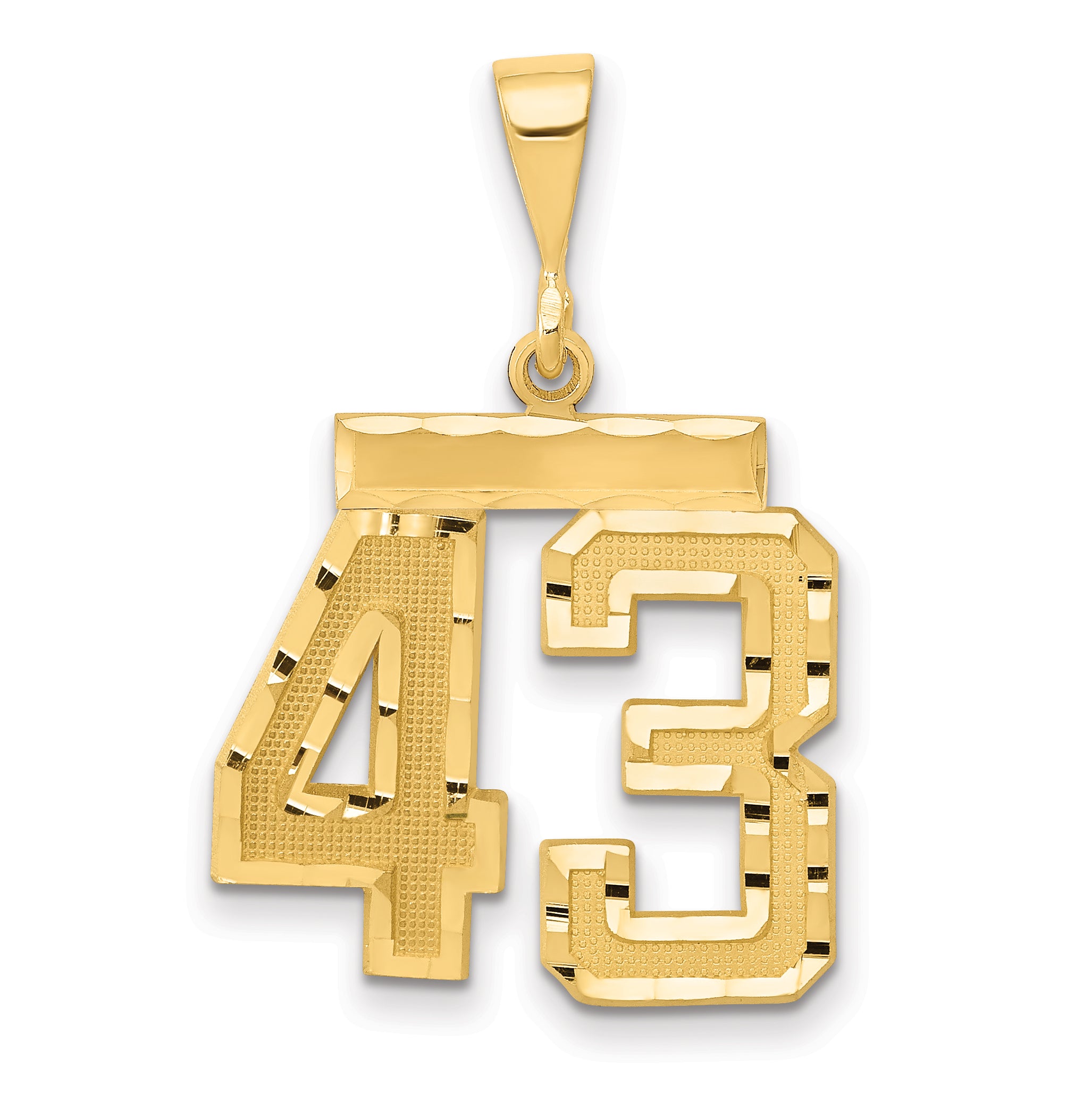 14k Medium Diamond-cut Number 43 Charm Main image