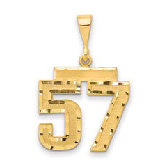 14k Medium Diamond-cut Number 57 Charm