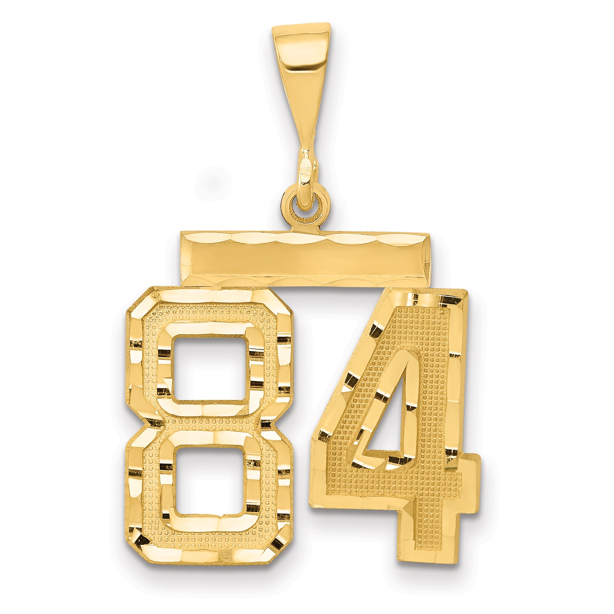 14k Medium Diamond-cut Number 84 Charm Main image