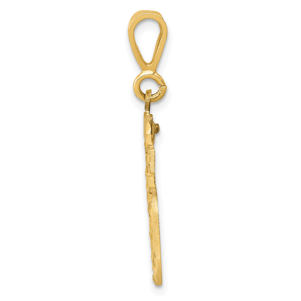 14K Gold Diamond-Cut Number 85 Charm with Polished Finish Medium Size