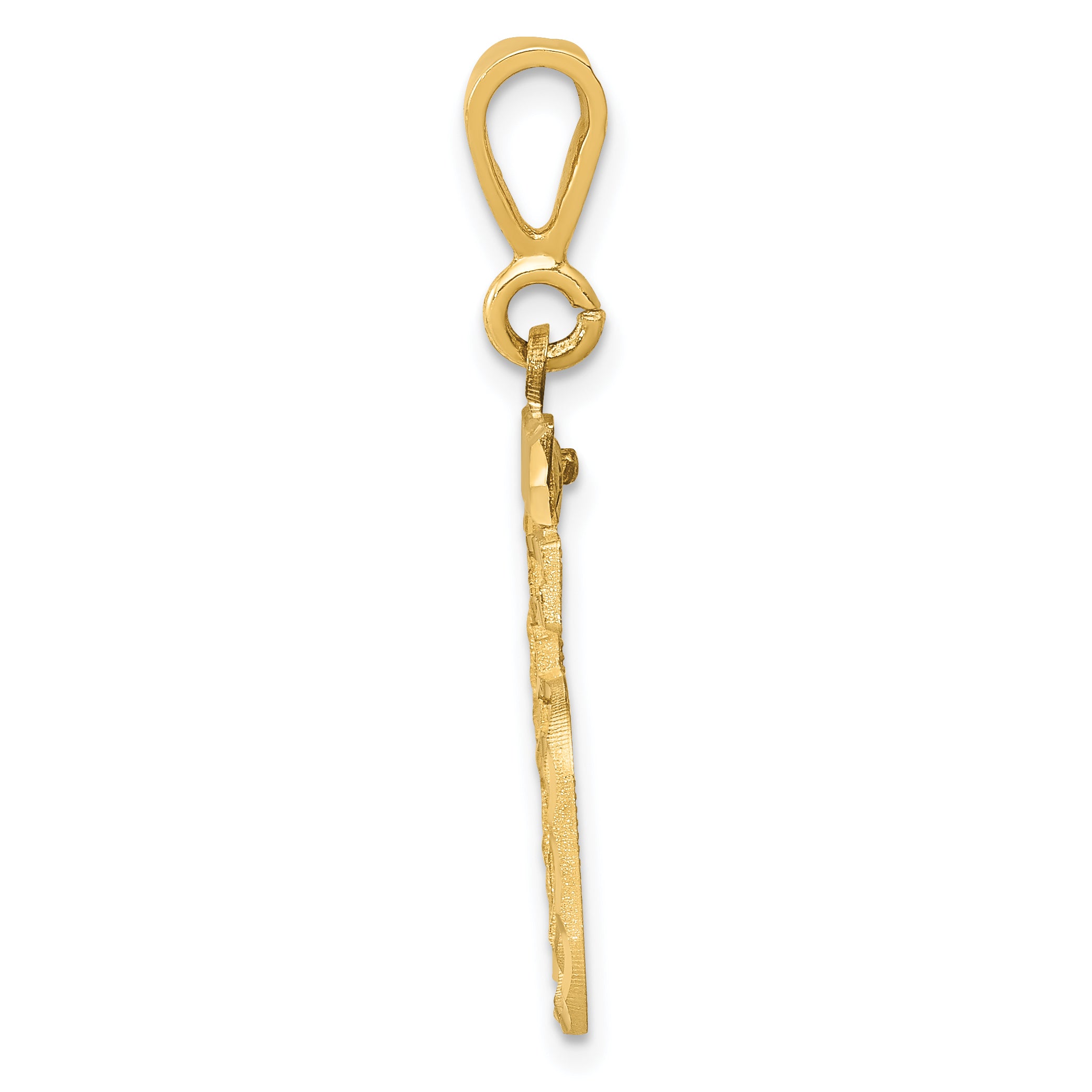 14K Gold Diamond-Cut Number 85 Charm with Polished Finish Medium Size