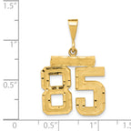 14K Gold Diamond-Cut Number 85 Charm with Polished Finish Medium Size