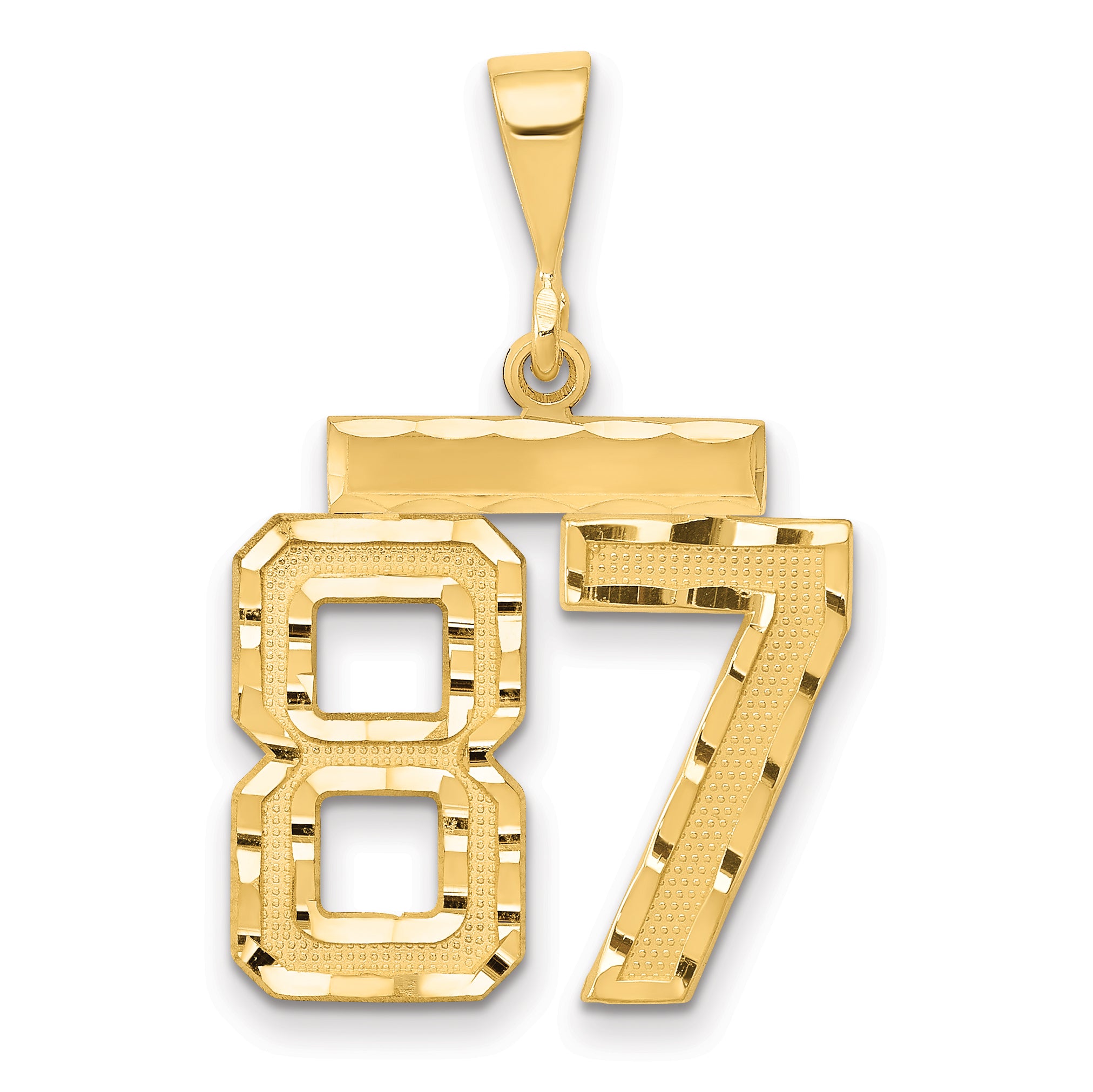14k Medium Diamond-cut Number 58 Charm Main image