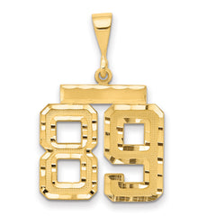 14k Medium Diamond-cut Number 89 Charm