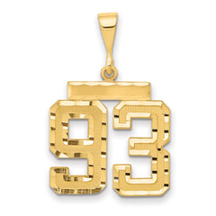 14k Medium Diamond-cut Number 93 Charm