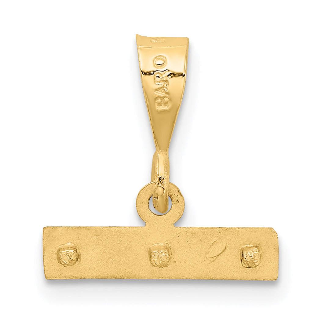 14k Medium Diamond-cut Top Charm