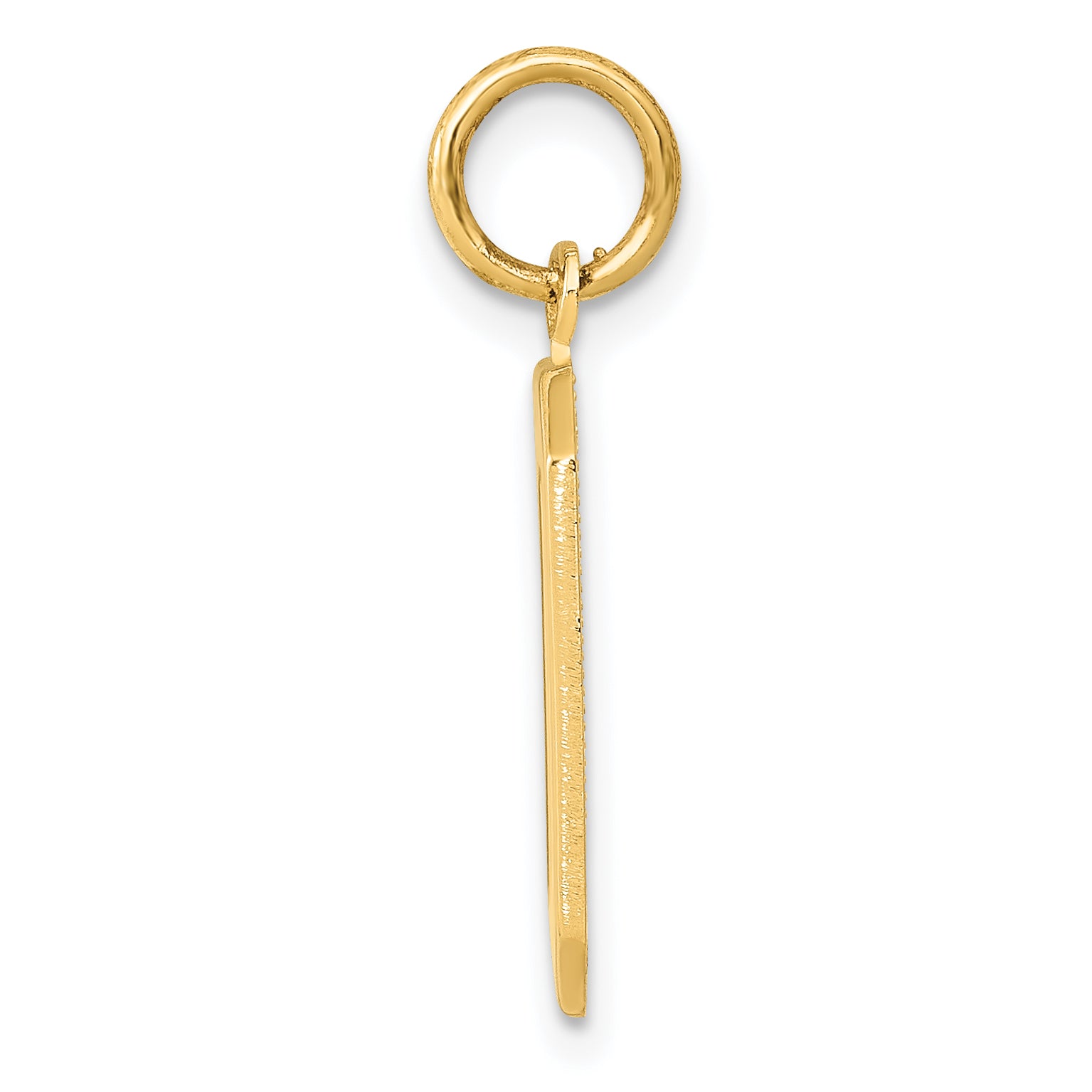 14K Gold Polished Number 0 Charm Elegant Medium Pendant
