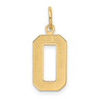 14K Gold Polished Number 0 Charm Elegant Medium Pendant