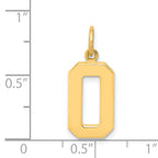 14K Gold Polished Number 0 Charm Elegant Medium Pendant