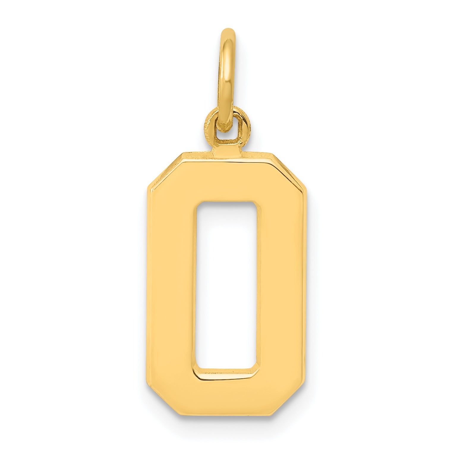 14k Medium Polished Number 0 Charm Main image