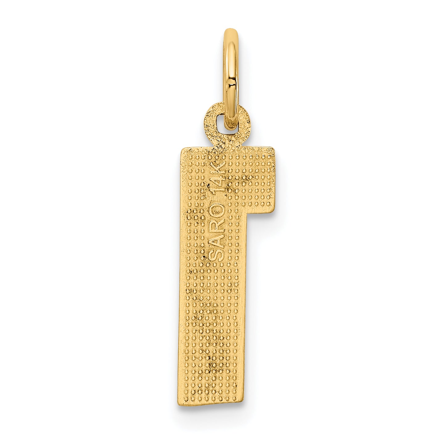 14K Gold Polished Number 1 Pendant  Medium, Gift-Ready Charm