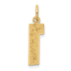 14K Gold Polished Number 1 Pendant  Medium, Gift-Ready Charm