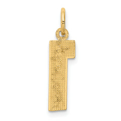 14K Gold Polished Number 1 Pendant  Medium, Gift-Ready Charm