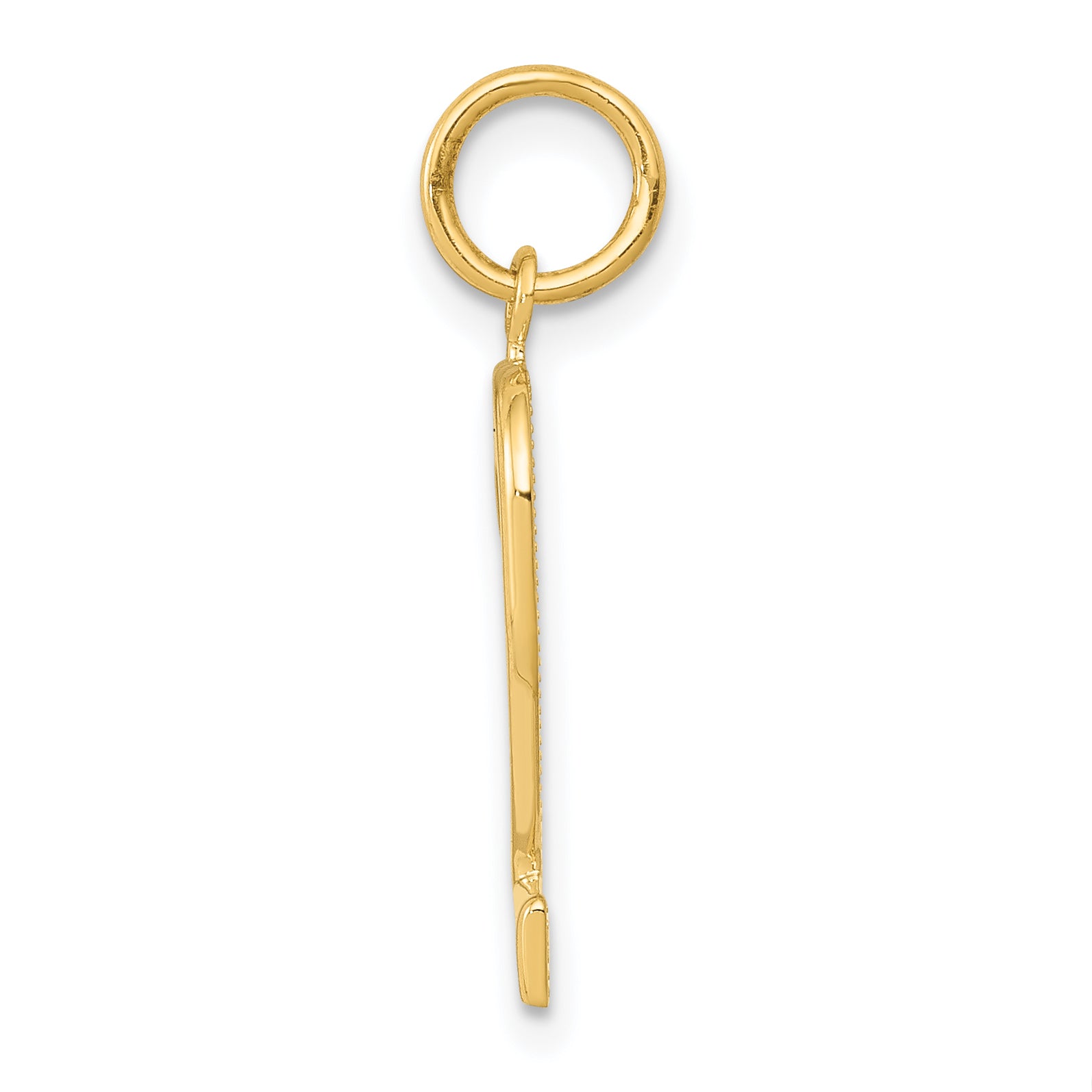 14K Gold Polished Number 2 Charm  Medium, Elegant Casted Design