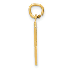 14K Gold Number 3 Polished Charm  Medium, Casted, Elegant Finish