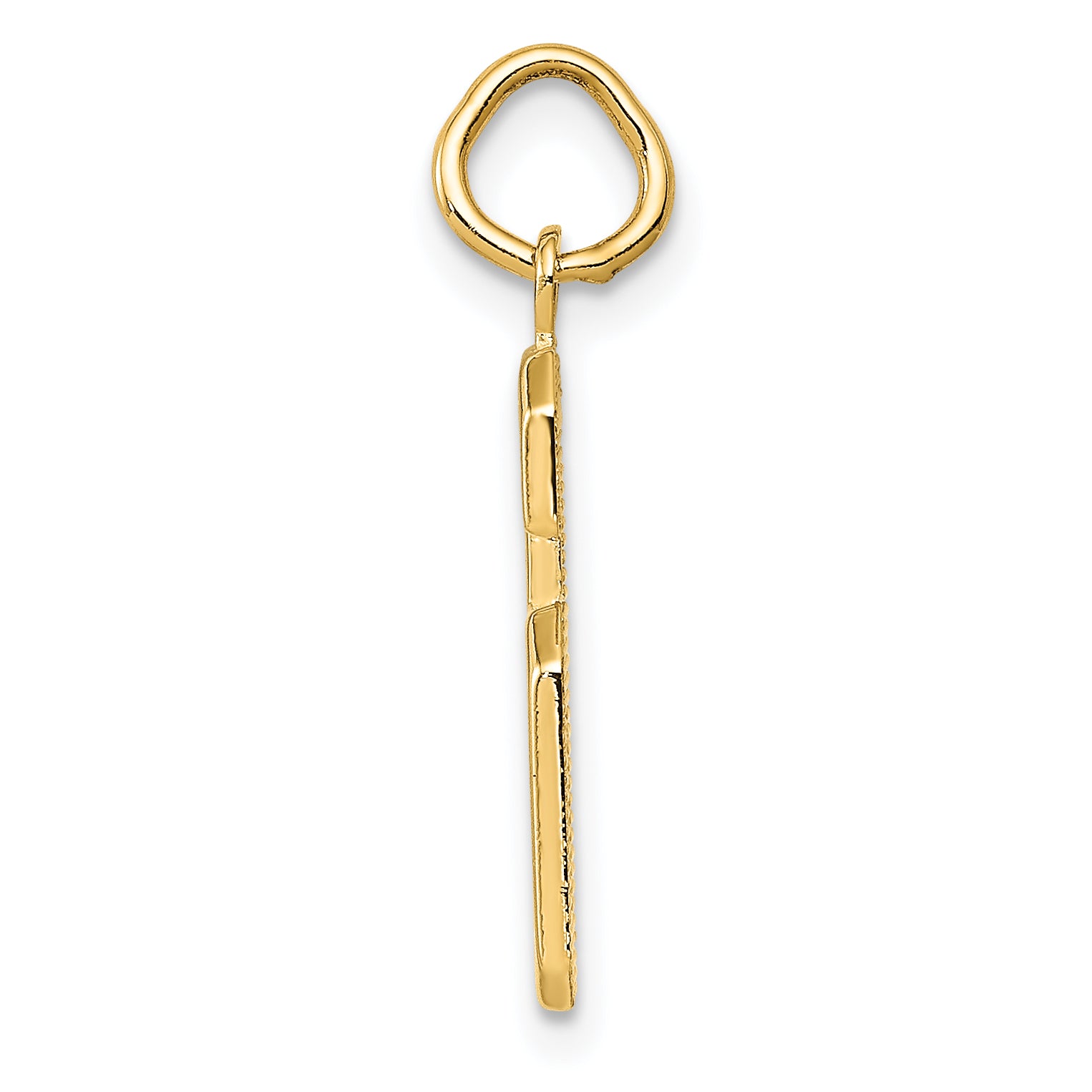 14K Gold Polished Number 6 Charm Medium, Elegant Cast Design
