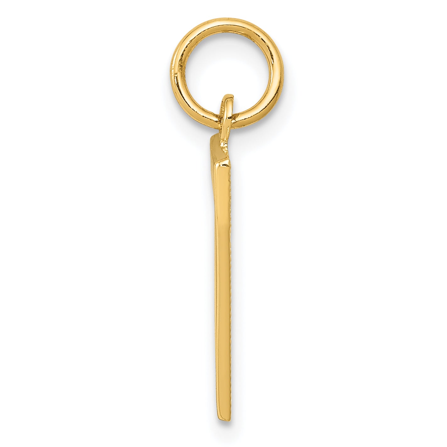 14K Gold Polished Number 7 Charm Medium, Casted, Elegant Design