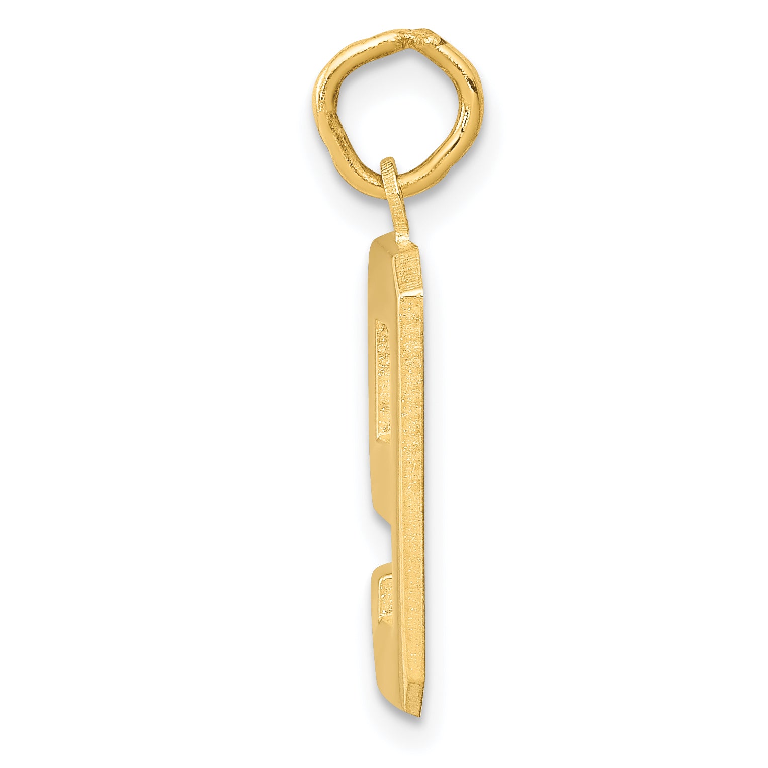 14K Gold Number 9 Charm with Polished Finish  Medium Size
