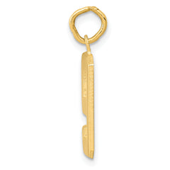 14K Gold Number 9 Charm with Polished Finish  Medium Size