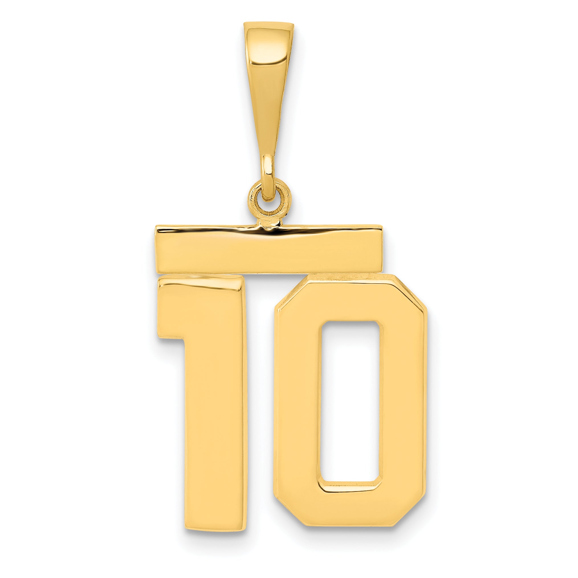 14k Medium Polished Number 10 Charm
