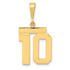14k Medium Polished Number 10 Charm
